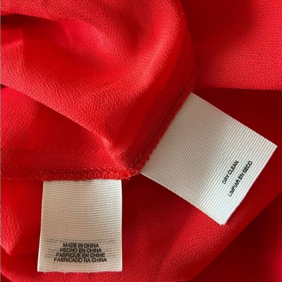 Rachel Roy NWT Red Party Time Anytime Passion Lace Up V Neck Sleeveless Blouse L - Picture 9 of 13